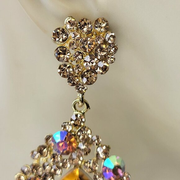 Flamboyant Crystal Teardrop Earrings - Picture 6 of 9